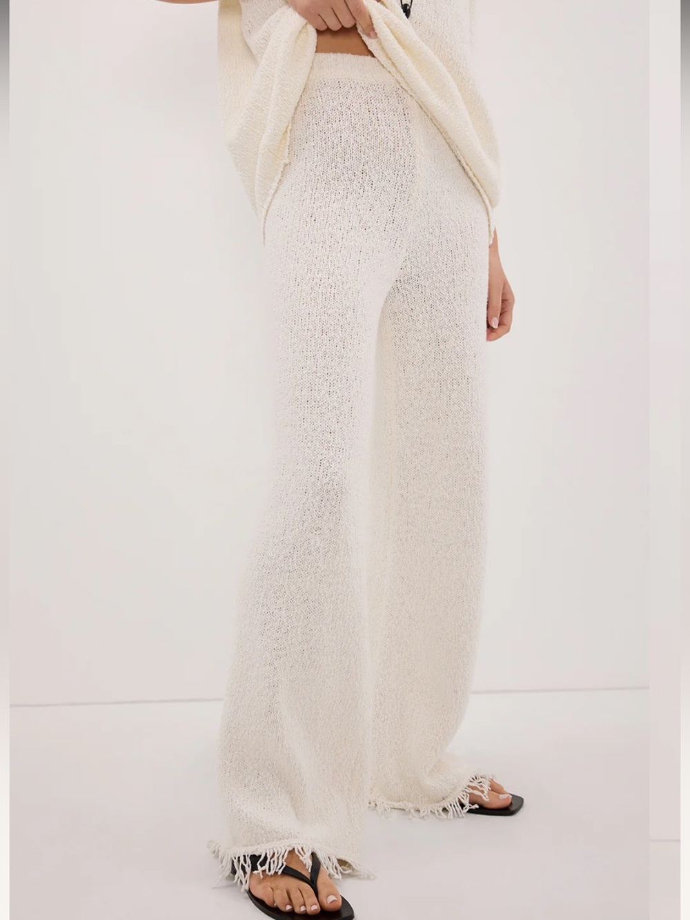 DISSH Sue Off White Fringe Knit Pants